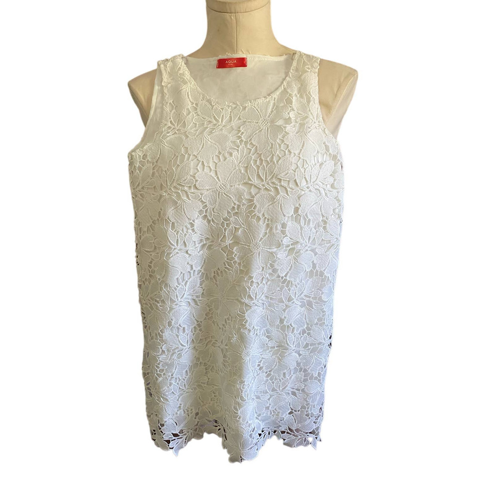 Aqua Girl White Little Girl's Dress